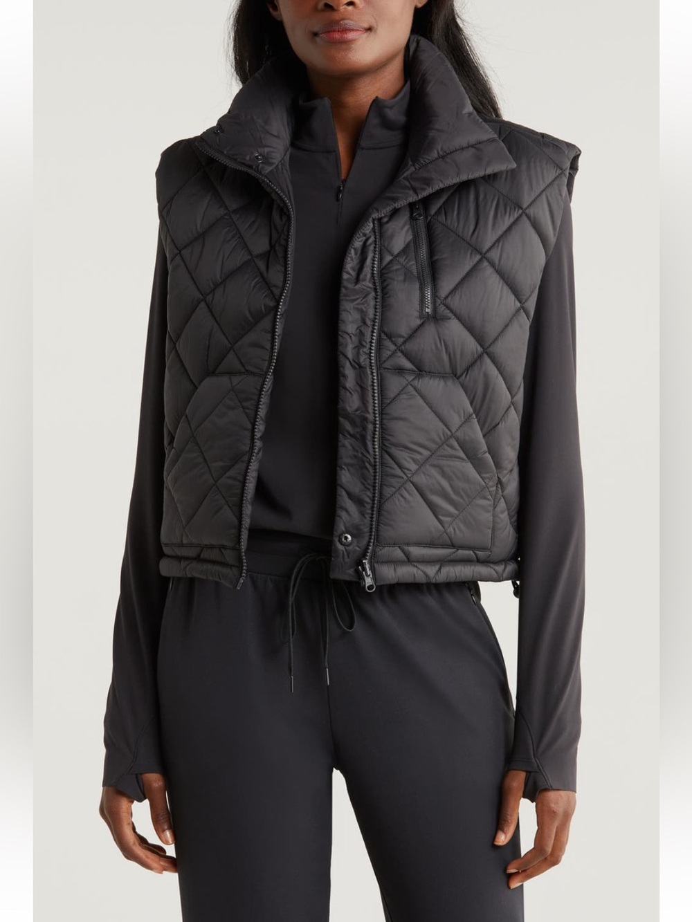 Zella Reversible Quilted Nylon Puffer Vest Size XS